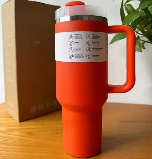 Stanley Cup 40oz with handle Stainless Steel Vacuum Insulated Tumbler Stanley Dupes Copo Termico Stanley ( Valentine's Day Red )
